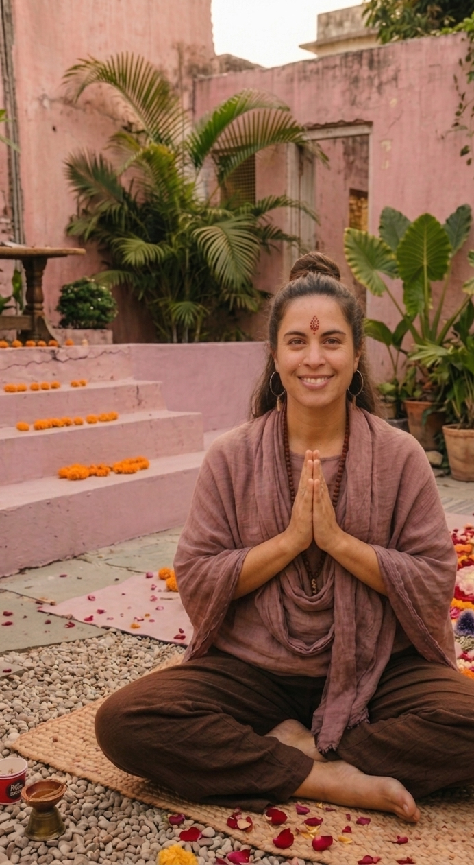 Akasha Magia welcoming visitors into a healing and embodiment space for emotional integration, feminine healing, and ceremonial support.